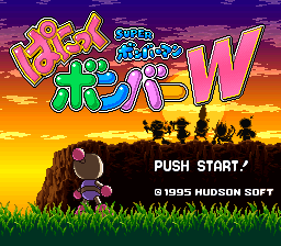 Super Bomberman: Panic Bomber W title screen for Super Famicom
